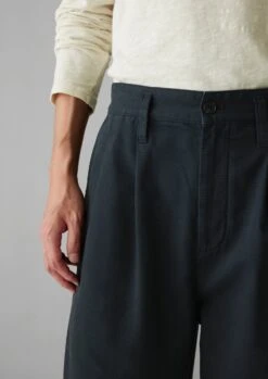 Bill Cotton Wide Leg Trousers | Dark Navy -Novesta Store MTRUS09 3
