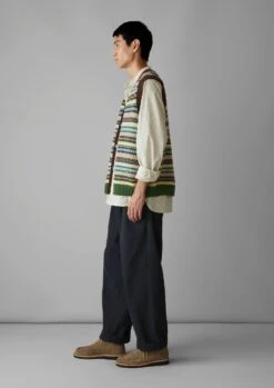 Bill Cotton Wide Leg Trousers | Dark Navy -Novesta Store MTRUS09 4