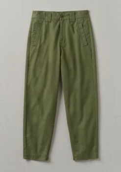 Garment Dyed Organic Cotton Tapered Trousers | Artichoke