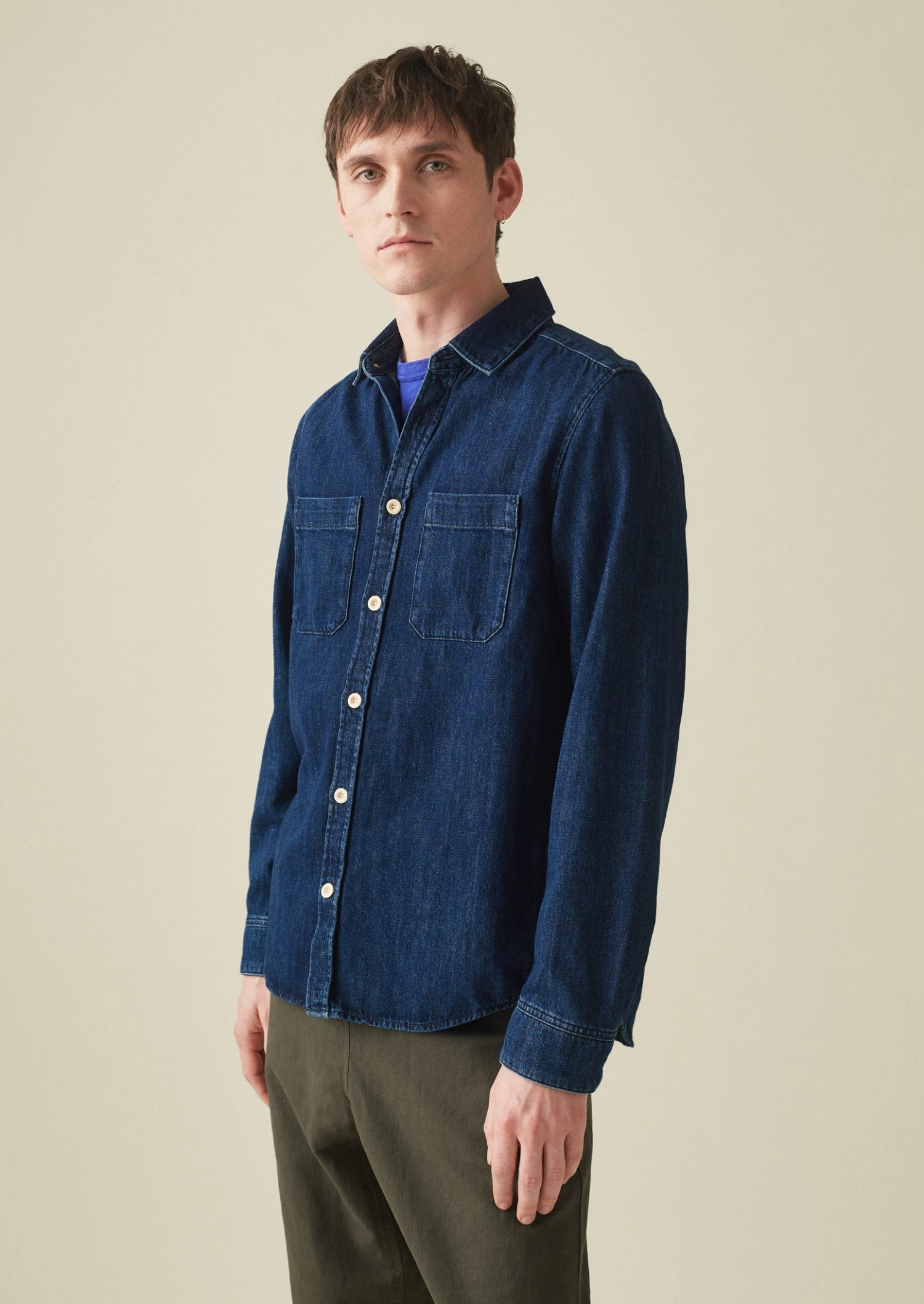 Patch Pocket Denim Shirt | Indigo 5 Patch Pocket Denim Shirt | Indigo - Image 3