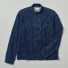 Grandad Collar Half Placket Denim Shirt | Indigo -Novesta Store MWTTS08 indigo