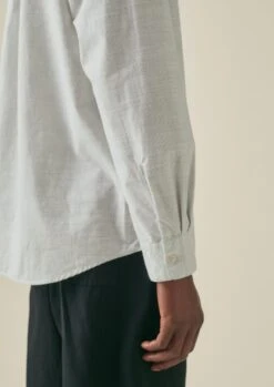 Jet Pocket Fine Stripe Cotton Shirt | Ecru/Charcoal 8 Jet Pocket Fine Stripe Cotton Shirt | Ecru/Charcoal -Novesta Store MWTTS15 2