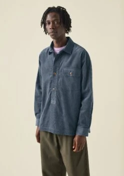 Organic Cotton Cord Overshirt | Storm Blue 11 Organic Cotton Cord Overshirt | Storm Blue -Novesta Store MWTTW13 11