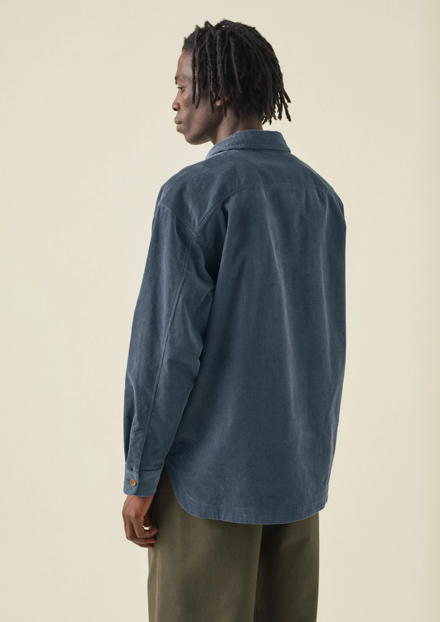 Organic Cotton Cord Overshirt | Storm Blue 8 Organic Cotton Cord Overshirt | Storm Blue - Image 6