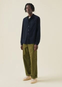 Jasper Organic Needlecord Shirt | Slate Blue 11 Jasper Organic Needlecord Shirt | Slate Blue -Novesta Store MWTTW17 3