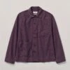 Houndstooth Check Wool Cotton Shirt | Dark Berry -Novesta Store MWTTW18 darkberry 0
