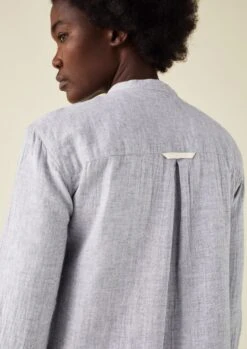 Bea Soft Double Cotton Nightshirt | Grey Melange -Novesta Store NNITS16 6