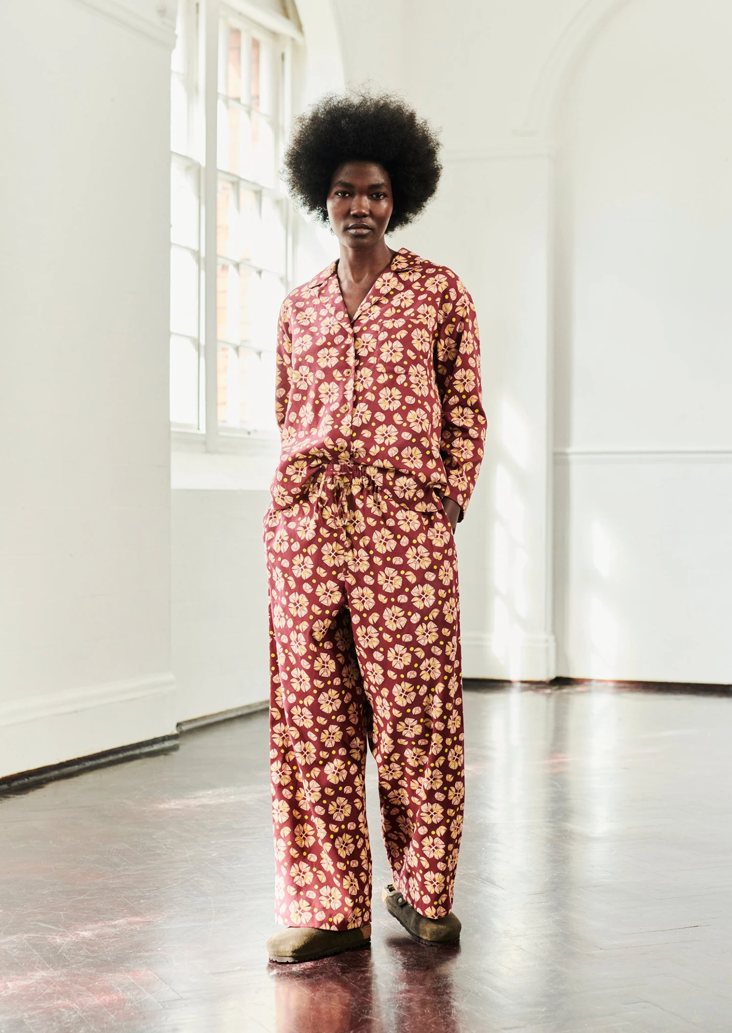 Tulip Print Cotton Flannel Pyjamas | Root 6 Tulip Print Cotton Flannel Pyjamas | Root - Image 4