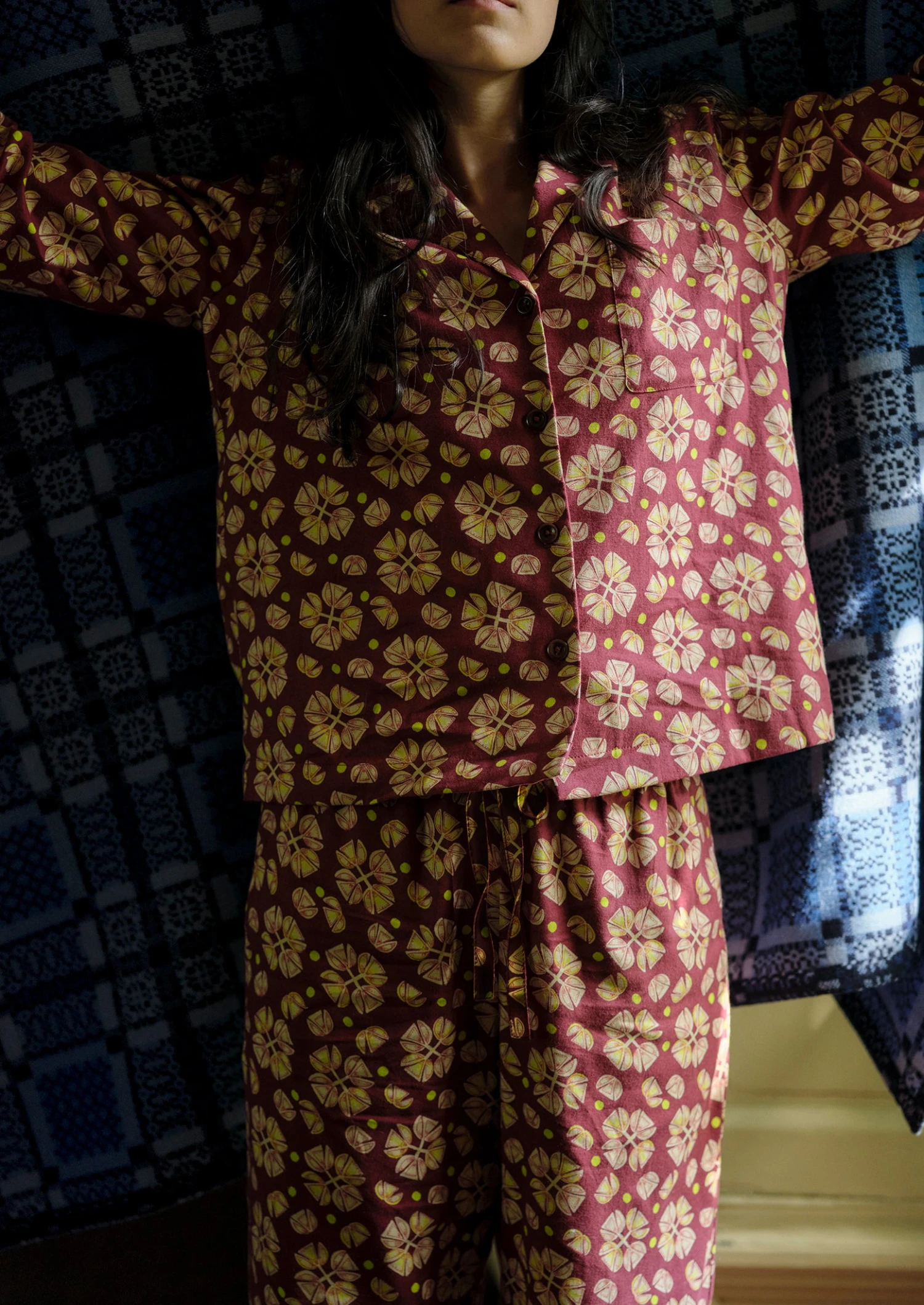 Tulip Print Cotton Flannel Pyjamas | Root 4 Tulip Print Cotton Flannel Pyjamas | Root - Image 2