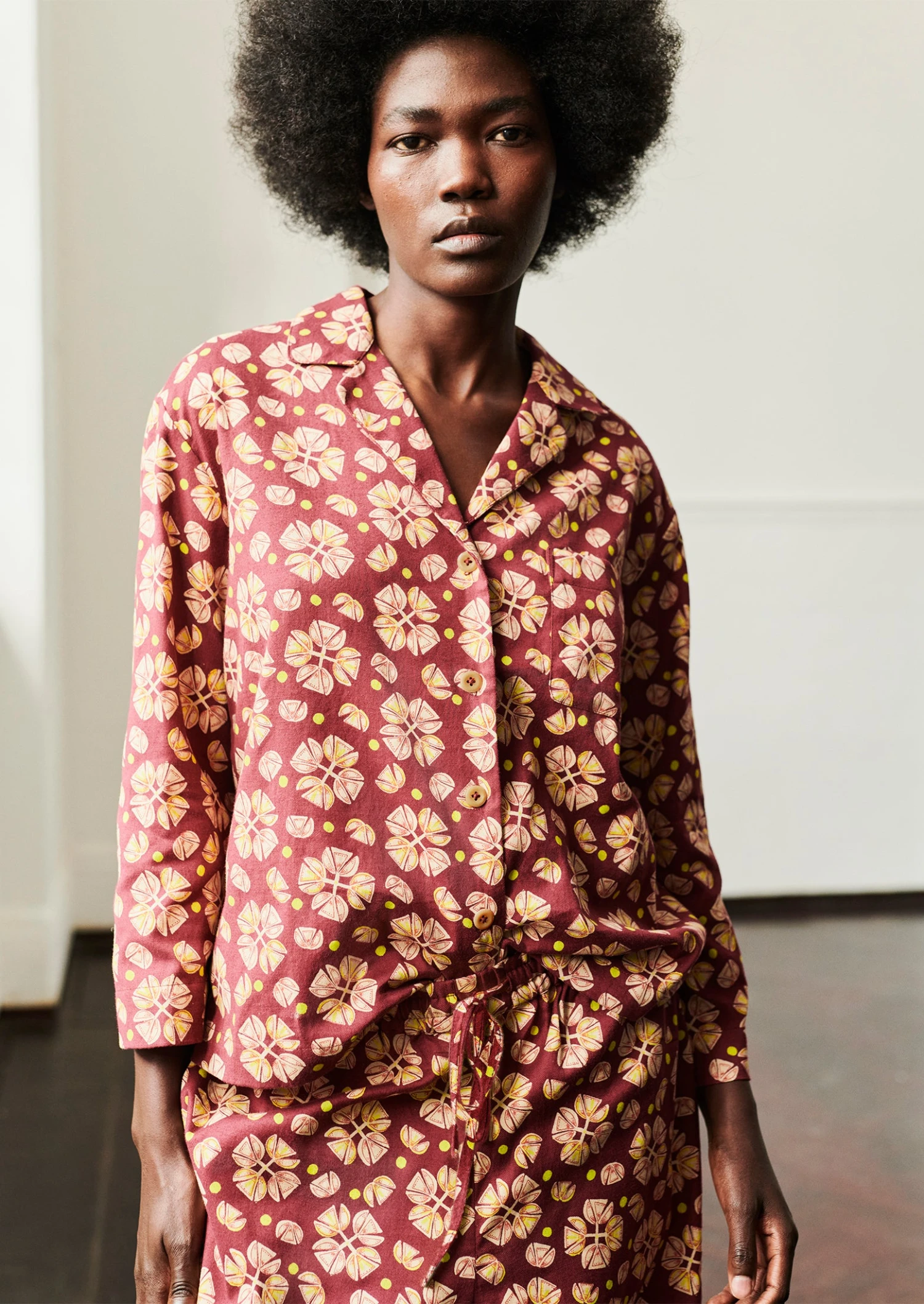 Tulip Print Cotton Flannel Pyjamas | Root 8 Tulip Print Cotton Flannel Pyjamas | Root - Image 6