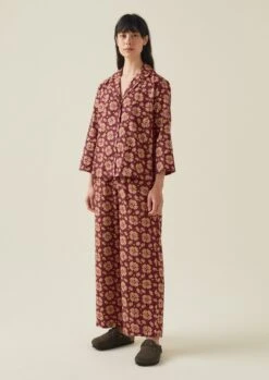 Tulip Print Cotton Flannel Pyjamas | Root 17 Tulip Print Cotton Flannel Pyjamas | Root -Novesta Store NPJTW07 4