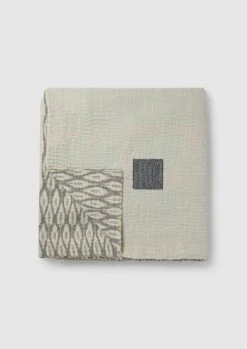 Renewed Diamond Ikat Quilt | Ecru/Grey