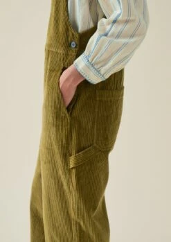 Organic Cotton Cord Dungarees | Woodland Green -Novesta Store WAOTW07 3