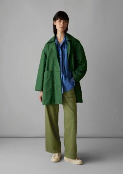 A Line Cotton Linen Canvas Coat | Juniper -Novesta Store WCOUS03 4