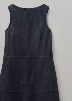 Panelled Organic Indigo Denim Dress | Indigo -Novesta Store WDRTS52 7