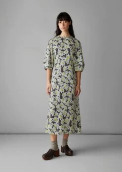Rounded Sleeve Painted Daisy Dress | Billi Flower Yellow -Novesta Store WDRUS12 3 2102f570 d569 40fd b15f 850158a4ed1b