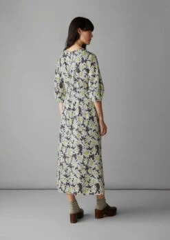 Rounded Sleeve Painted Daisy Dress | Billi Flower Yellow -Novesta Store WDRUS12 6