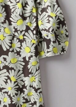 Rounded Sleeve Painted Daisy Dress | Billi Flower Yellow -Novesta Store WDRUS12 7