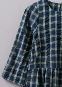 Seersucker Check Cotton Dress | Myrtle -Novesta Store WDRUS19 6