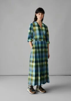 Cabin Check Organic Cotton Dress | Juniper -Novesta Store WDRUS31 3