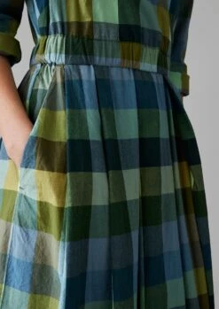 Cabin Check Organic Cotton Dress | Juniper -Novesta Store WDRUS31 4