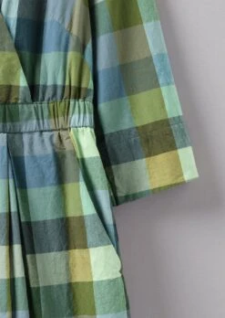 Cabin Check Organic Cotton Dress | Juniper -Novesta Store WDRUS31 7