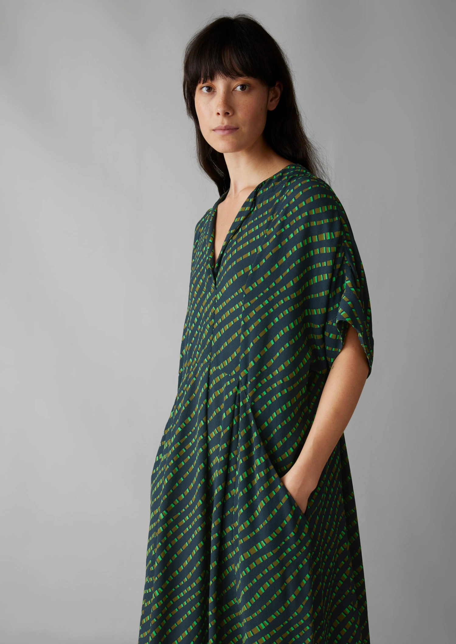 Bryn Trellis Print Crepe Dress | Slate 5 Bryn Trellis Print Crepe Dress | Slate - Image 3
