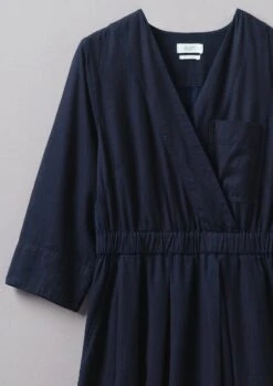 Indigo Cotton Twill Dress | Indigo -Novesta Store WDRUS66 5