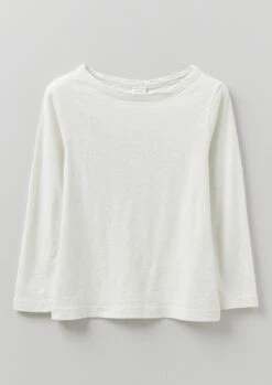 Garment Dyed Boat Neck Tee | Chalk