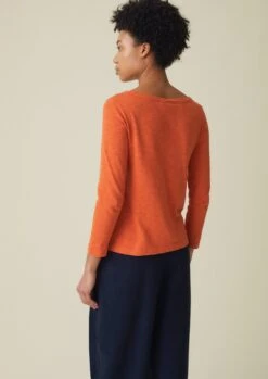 Garment Dyed Boat Neck Tee | Mango -Novesta Store WJETS03 1373