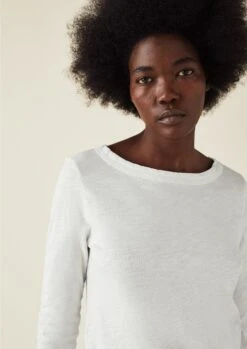 Garment Dyed Boat Neck Tee | Chalk -Novesta Store WJETS03 2