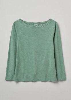Garment Dyed Boat Neck Tee | Thorn Green