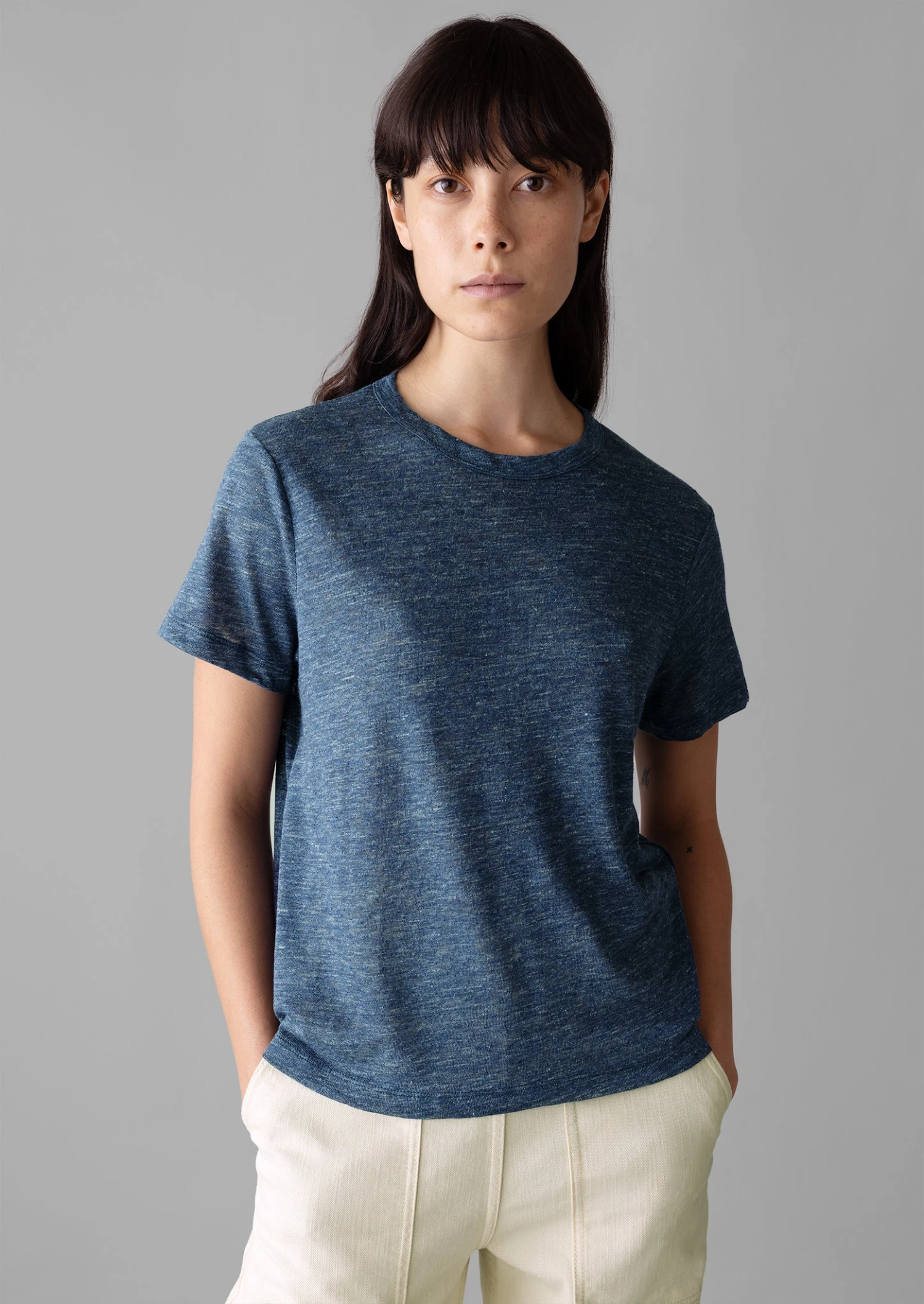 Linen Boy Tee | Blue Melange 4 Linen Boy Tee | Blue Melange - Image 2