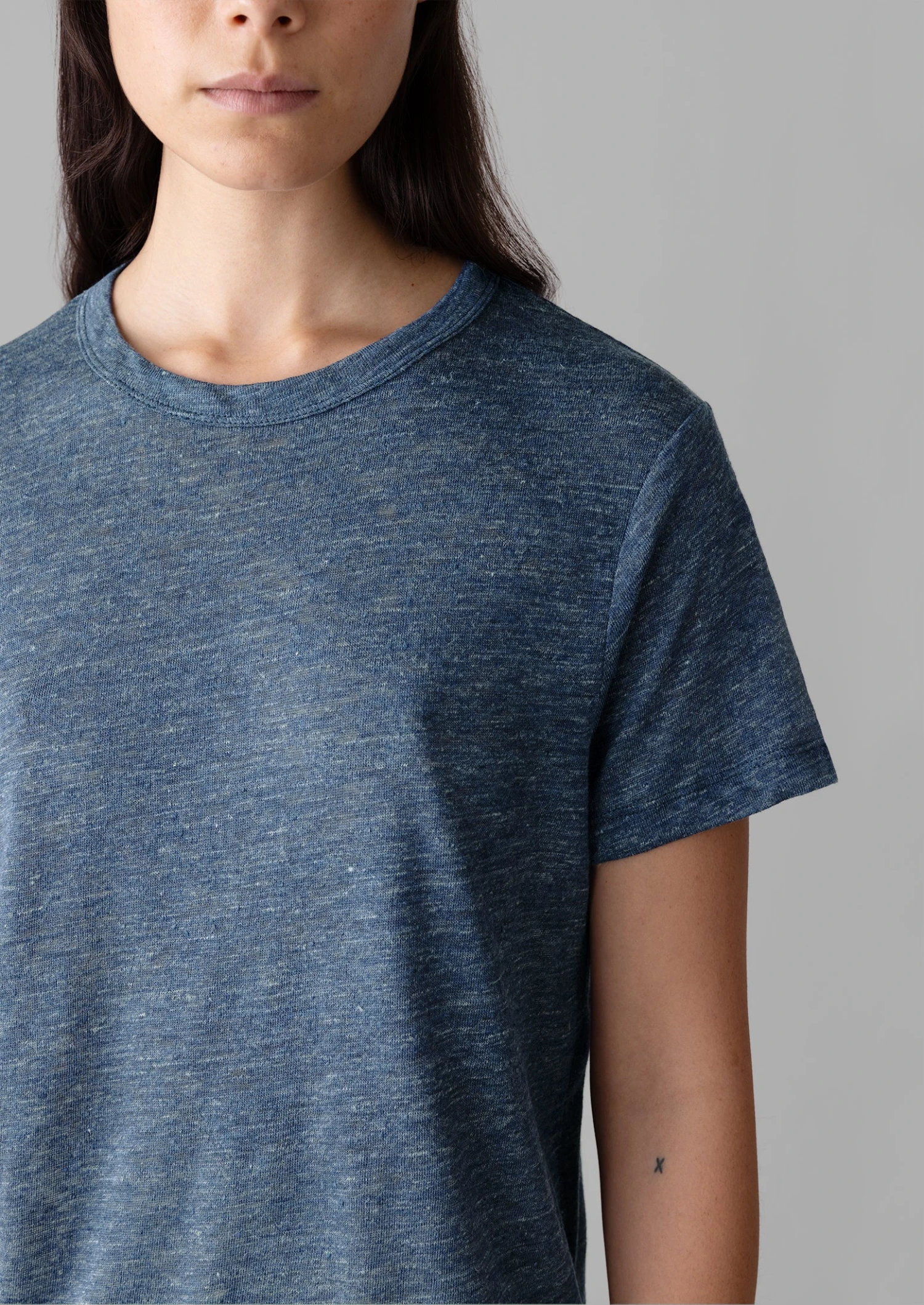 Linen Boy Tee | Blue Melange 5 Linen Boy Tee | Blue Melange - Image 3