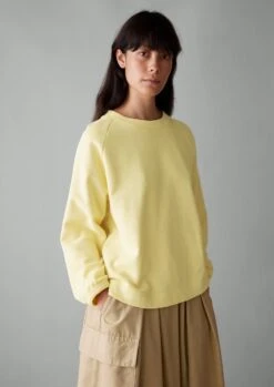 Cotton Jersey Raglan Sweatshirt | Yellow -Novesta Store WJEUS08 8