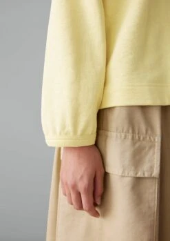 Cotton Jersey Raglan Sweatshirt | Yellow -Novesta Store WJEUS08 9