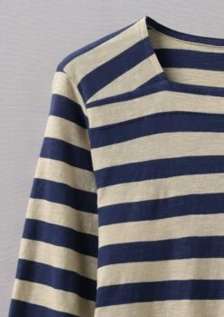 Bold Stripe Cotton Tee | Blue/Sand 11 Bold Stripe Cotton Tee | Blue/Sand -Novesta Store WJEUS10 4