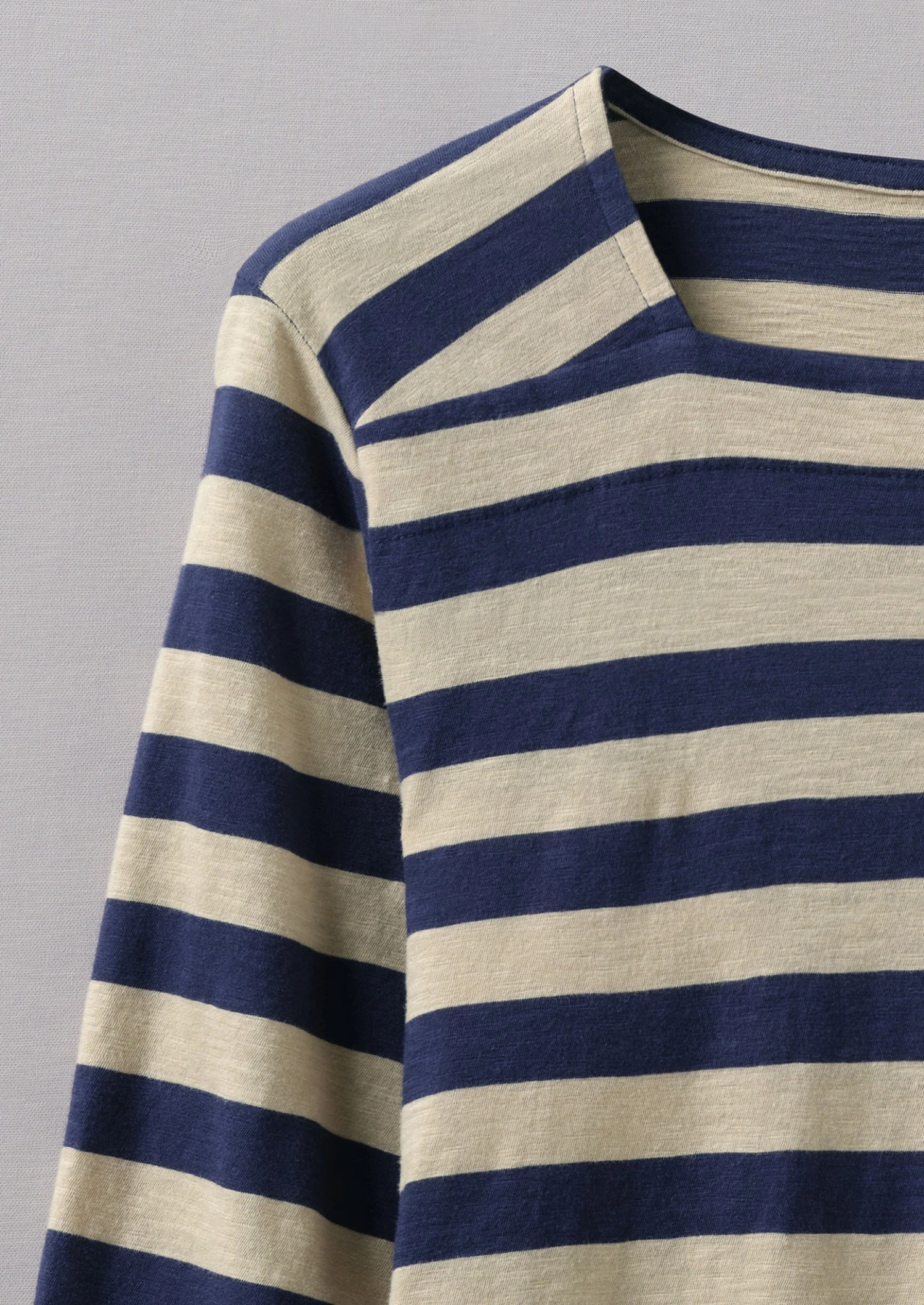Bold Stripe Cotton Tee | Blue/Sand 7 Bold Stripe Cotton Tee | Blue/Sand - Image 5