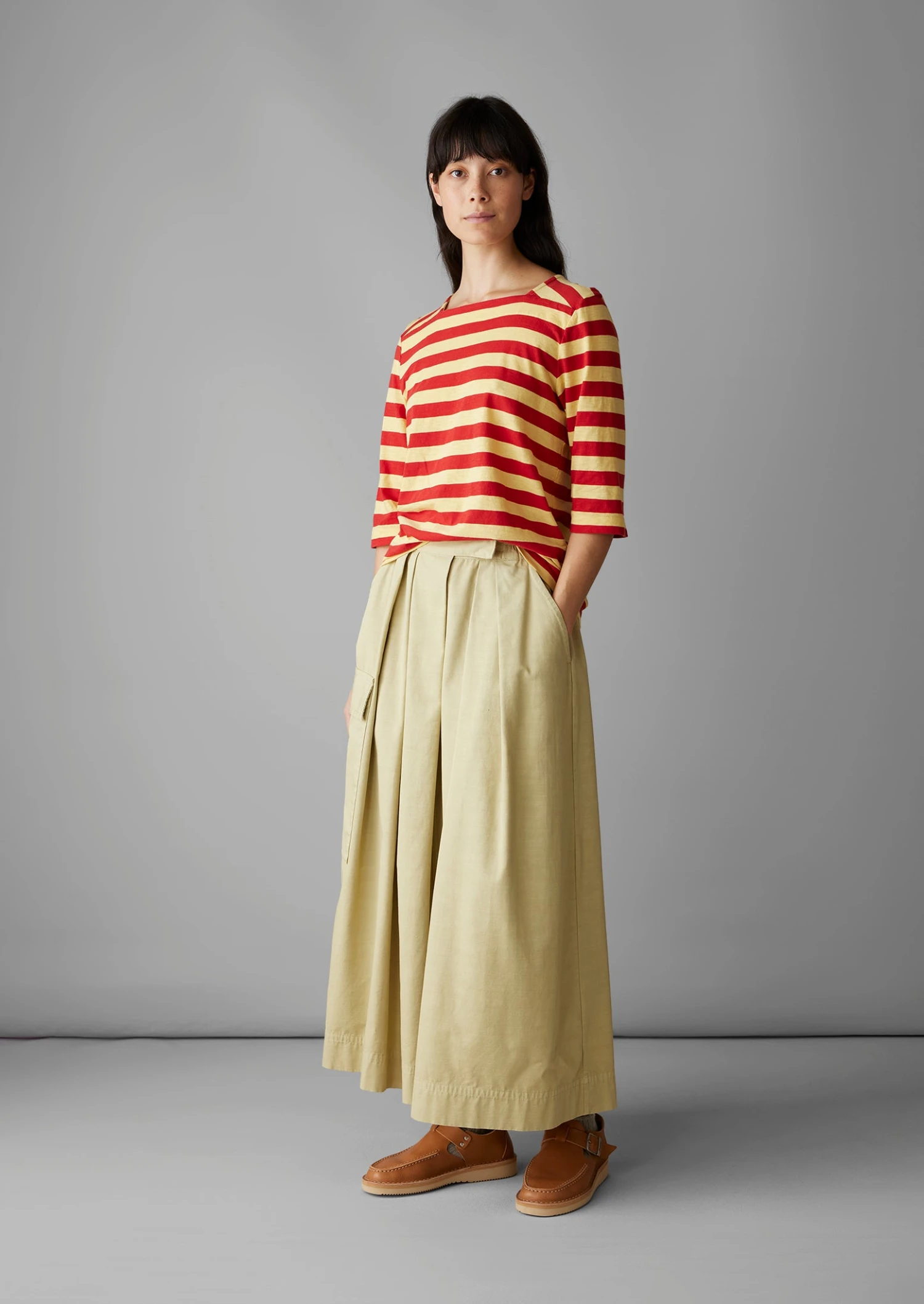 Bold Stripe Cotton Tee | Red/Corn 4 Bold Stripe Cotton Tee | Red/Corn - Image 2