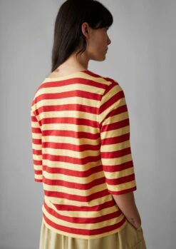 Bold Stripe Cotton Tee | Red/Corn 12 Bold Stripe Cotton Tee | Red/Corn -Novesta Store WJEUS10 8