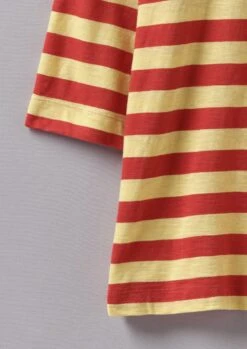 Bold Stripe Cotton Tee | Red/Corn 13 Bold Stripe Cotton Tee | Red/Corn -Novesta Store WJEUS10 9