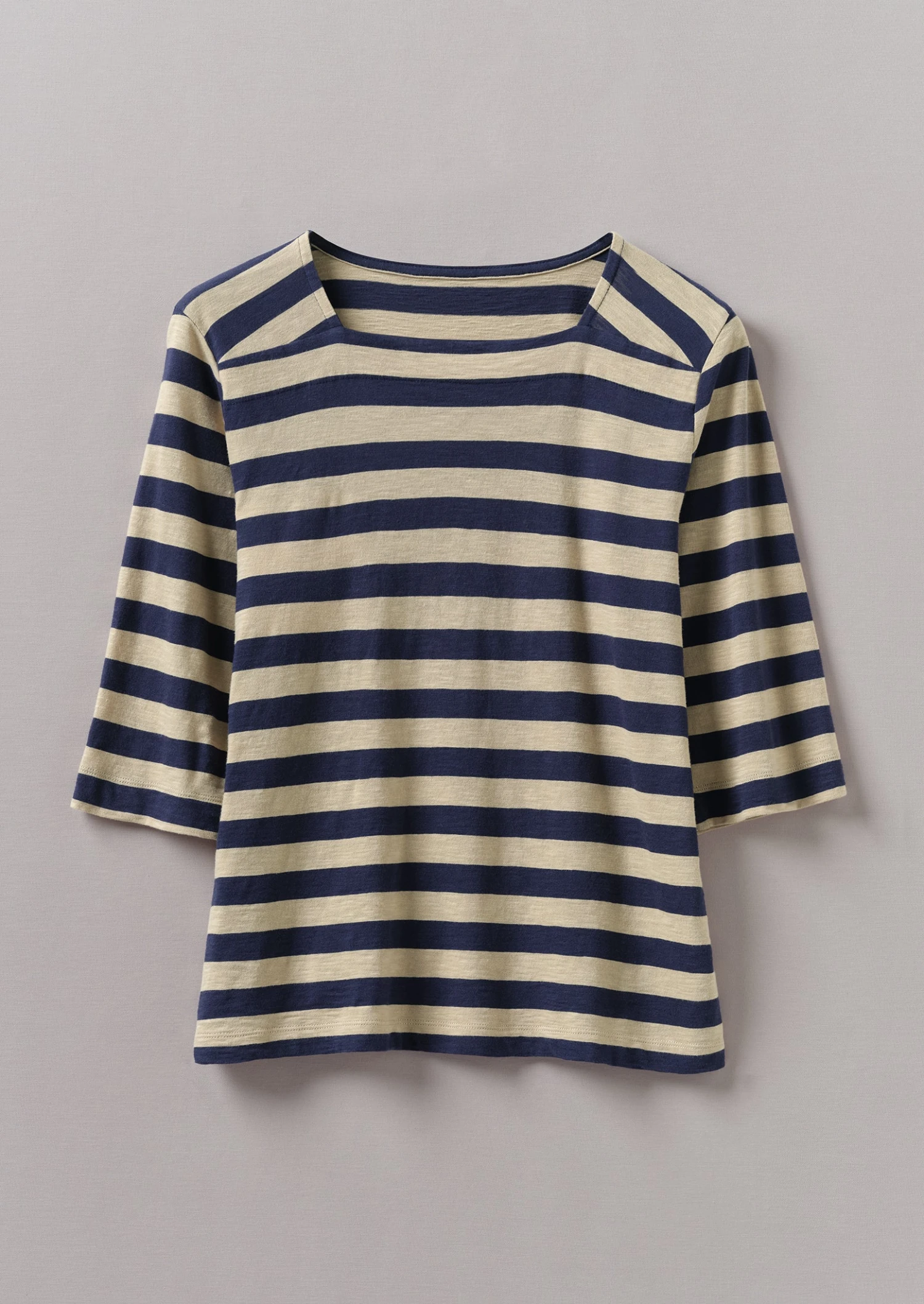 Bold Stripe Cotton Tee | Blue/Sand 3 Bold Stripe Cotton Tee | Blue/Sand