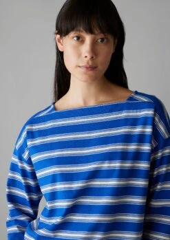 Stripe Organic Cotton Long Sleeve Tee | Lapis/Oat 10 Stripe Organic Cotton Long Sleeve Tee | Lapis/Oat -Novesta Store WJEUS11 2