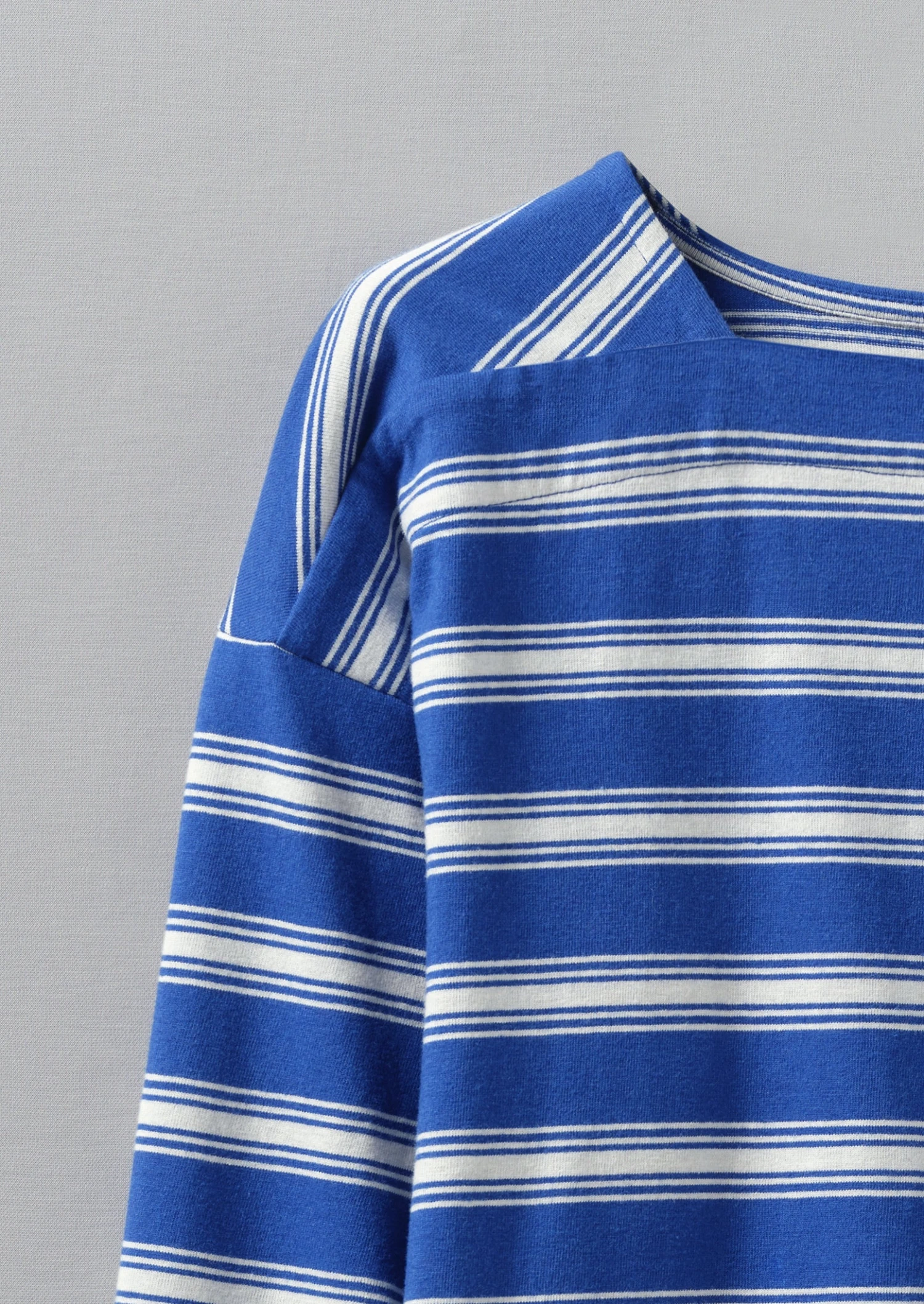 Stripe Organic Cotton Long Sleeve Tee | Lapis/Oat 8 Stripe Organic Cotton Long Sleeve Tee | Lapis/Oat - Image 6