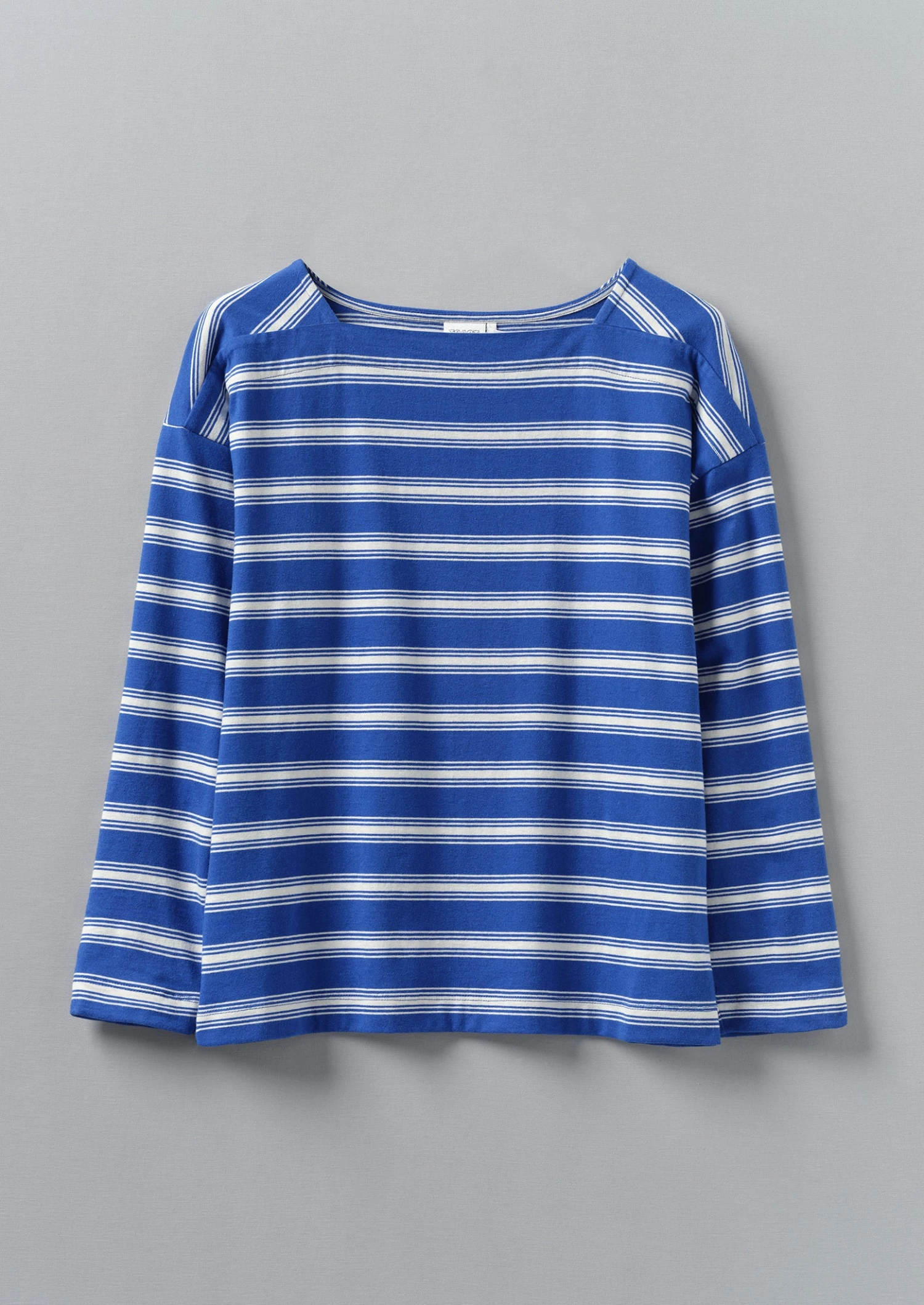 Stripe Organic Cotton Long Sleeve Tee | Lapis/Oat 3 Stripe Organic Cotton Long Sleeve Tee | Lapis/Oat