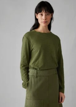 Patch Pocket Organic Cotton Tee | Olive Leaf -Novesta Store WJEUS26 2