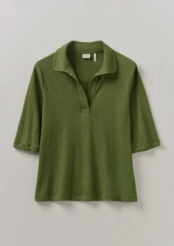 Round Collar Cotton Hemp Tee | Propagator Green