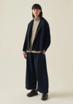 Blanket Stitch Wrap Jacket | Slate -Novesta Store WJKTW03 3
