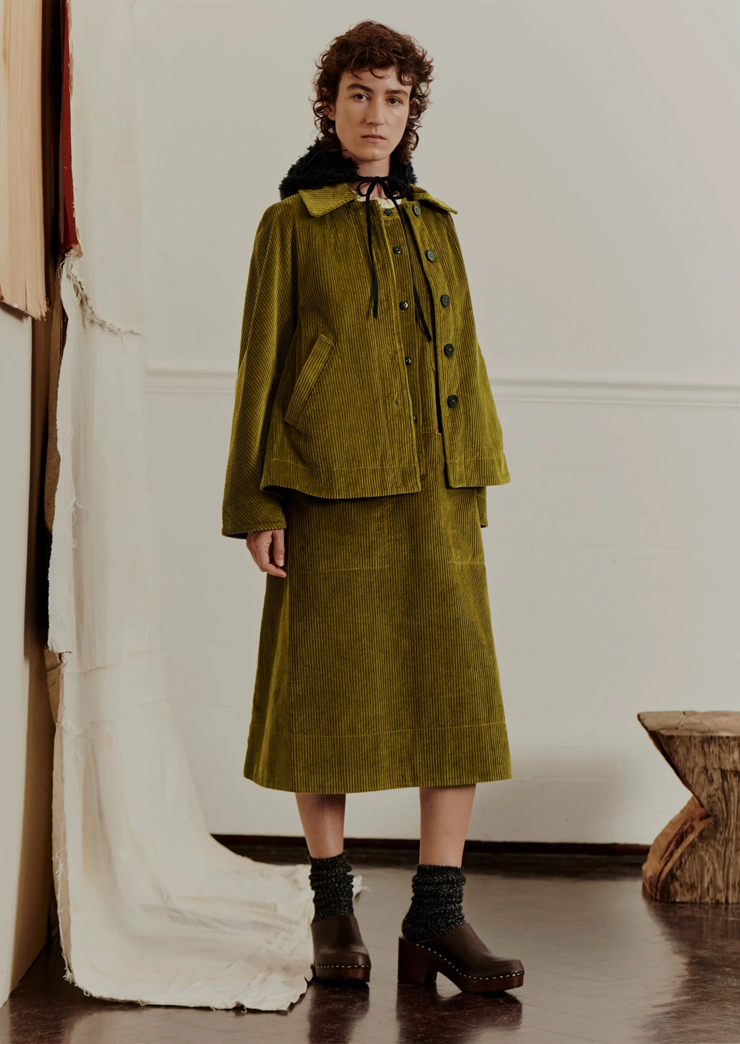 Organic Cord Swingy Jacket | Woodland Green 5 Organic Cord Swingy Jacket | Woodland Green - Image 3