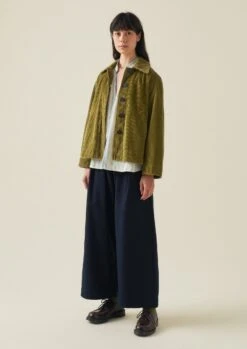 Organic Cord Swingy Jacket | Woodland Green 12 Organic Cord Swingy Jacket | Woodland Green -Novesta Store WJKTW06 3